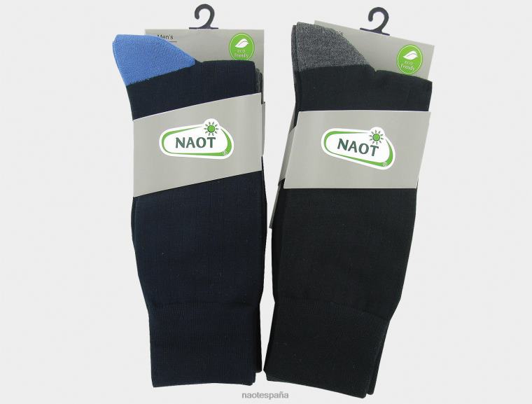 accesorio NAOT hombres calcetines de lujo 6 pares negro azul marino carbón marrón 6N0Z730