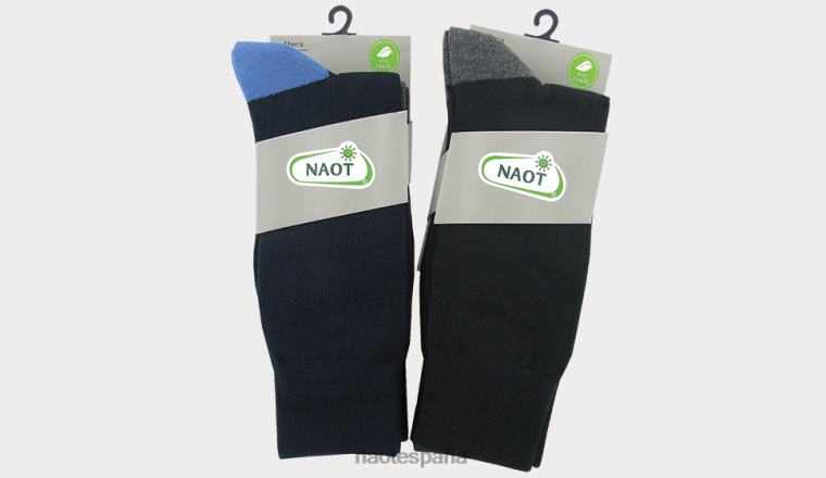 accesorio NAOT hombres calcetines de lujo 6 pares negro azul marino carbón marrón 6N0Z730
