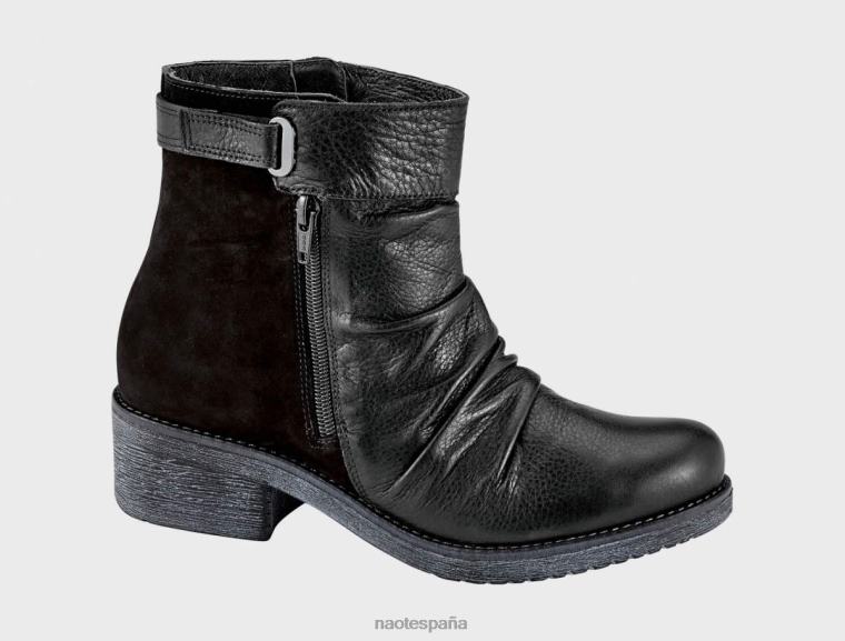 calzado NAOT mujer artístico cuero negro suave/nubuck de terciopelo negro 6N0Z294