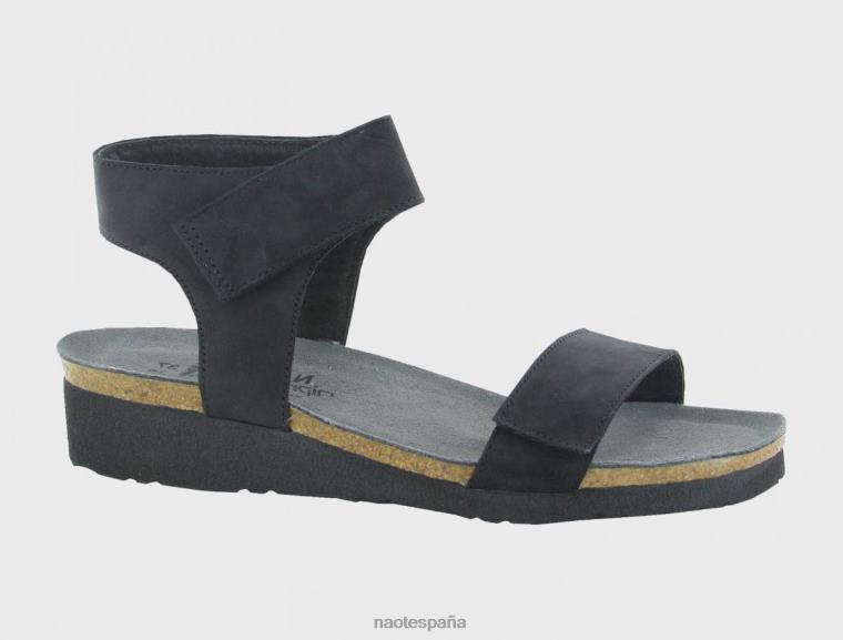 calzado NAOT mujer Alba nubuck de terciopelo negro 6N0Z259