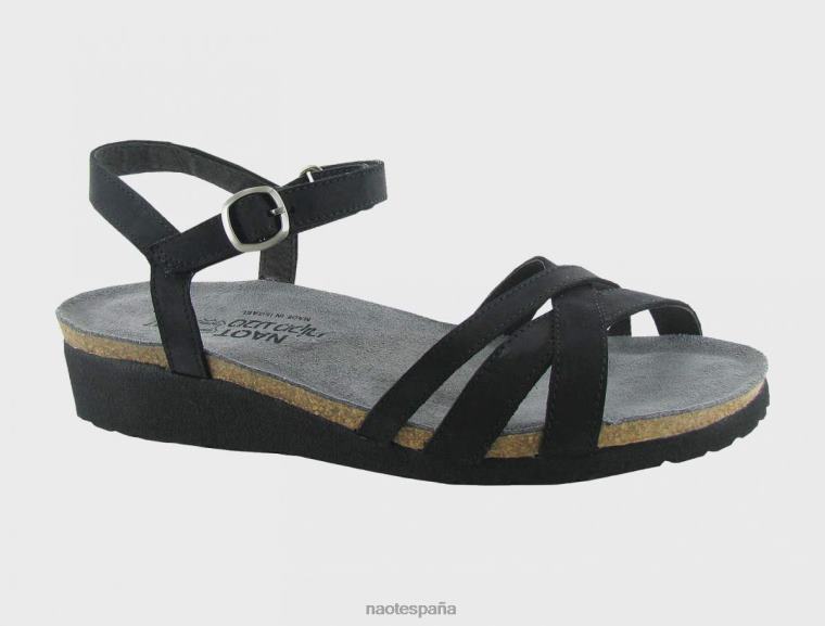 calzado NAOT mujer Bretaña nubuck de terciopelo negro 6N0Z357