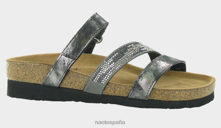 calzado NAOT mujer Colón Onyx metálico lthr/con remaches múltiples gris negro 6N0Z664
