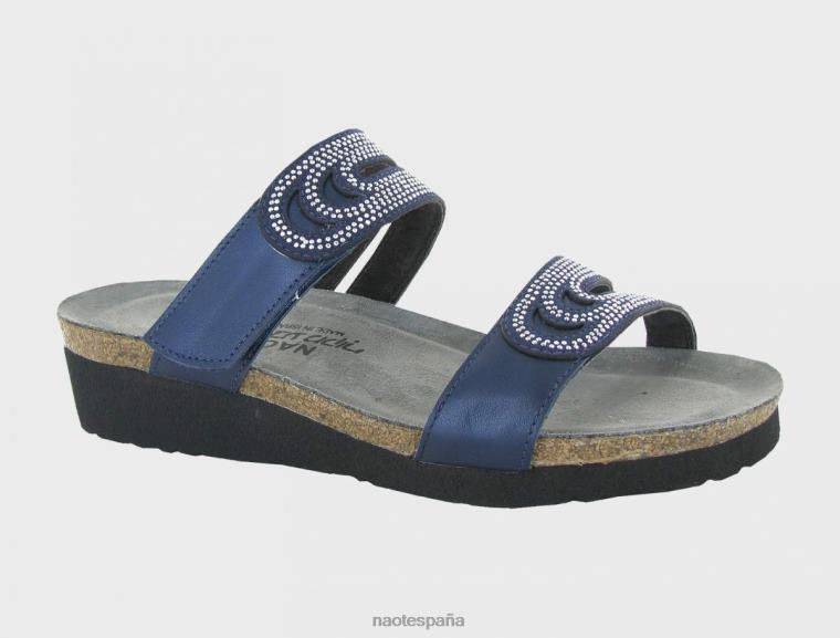 calzado NAOT mujer ainsley cuero marino polar azul oscuro con remaches de níquel 6N0Z363