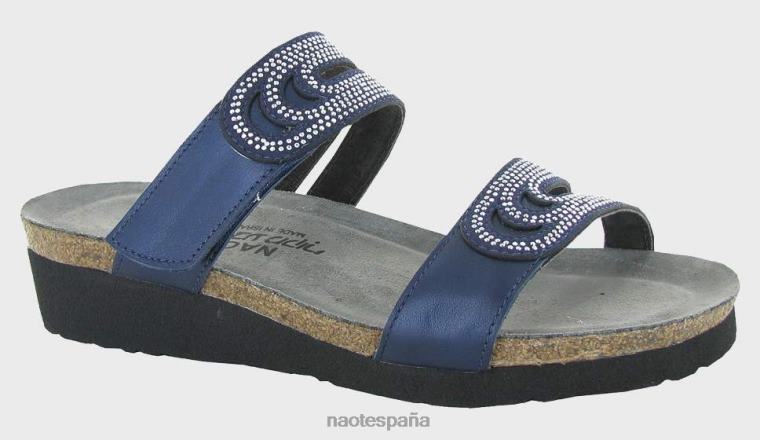 calzado NAOT mujer ainsley cuero marino polar azul oscuro con remaches de níquel 6N0Z363