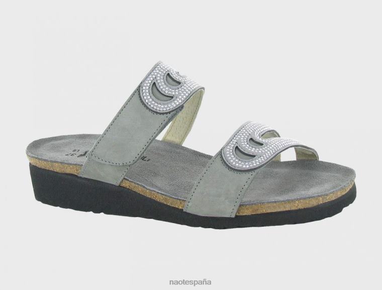 calzado NAOT mujer ainsley gris claro nubuck gris con remaches plateados 6N0Z362
