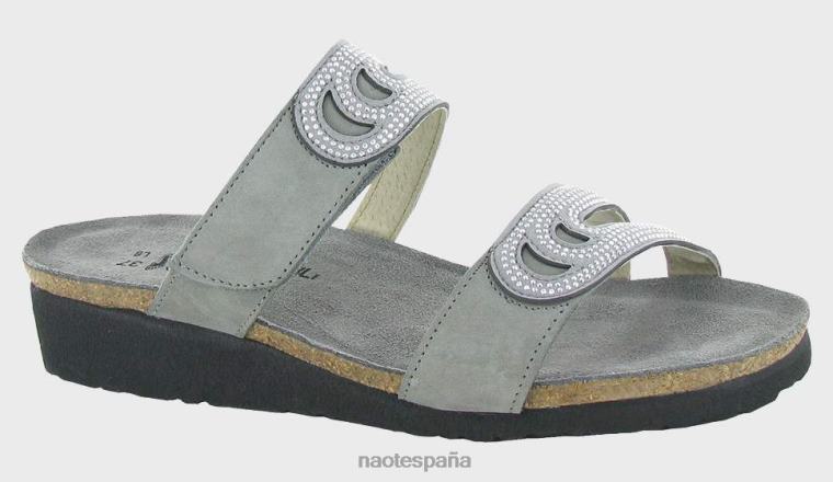 calzado NAOT mujer ainsley gris claro nubuck gris con remaches plateados 6N0Z362