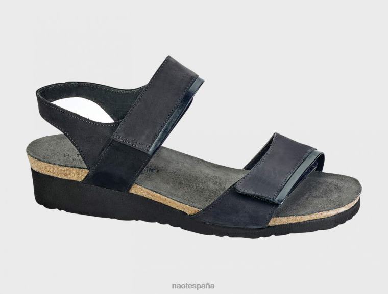 calzado NAOT mujer aisha nubuck terciopelo negro madras negro 6N0Z244