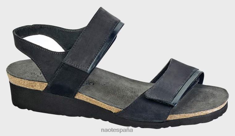calzado NAOT mujer aisha nubuck terciopelo negro madras negro 6N0Z244