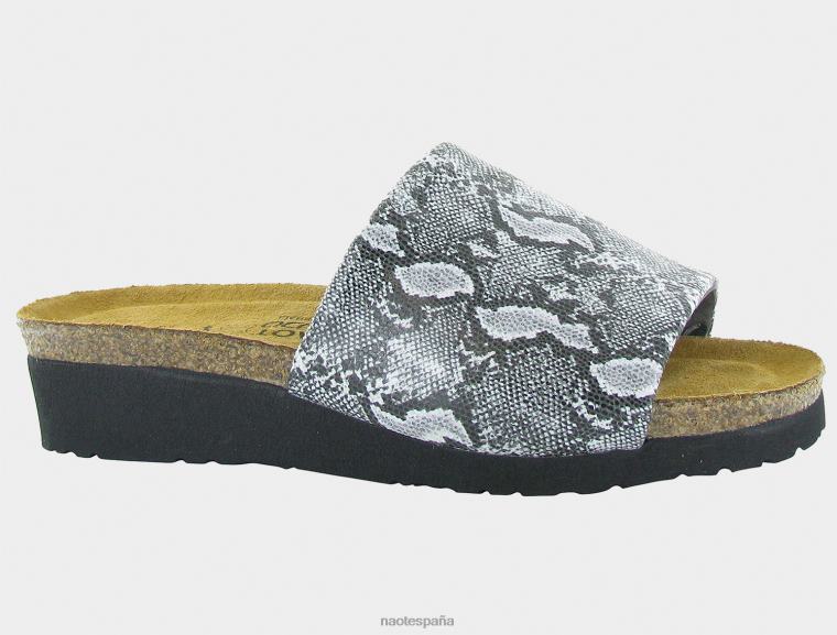 calzado NAOT mujer alana estiramiento de pitón blanco negro 6N0Z95