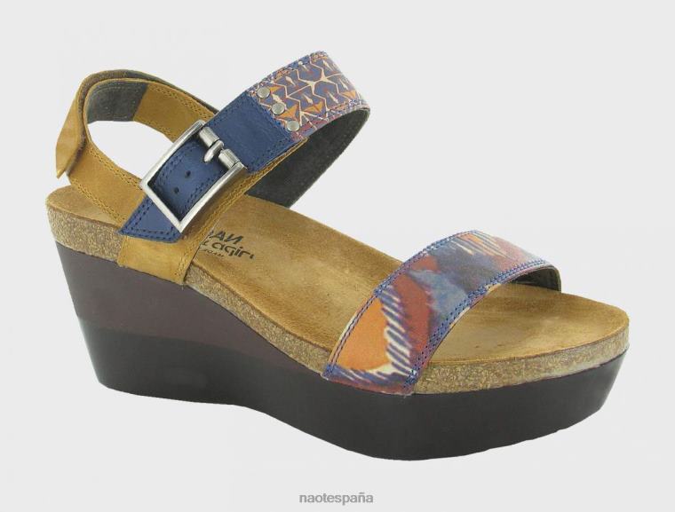 calzado NAOT mujer alfa estampado azul amarillo duna aceitosa 6N0Z481