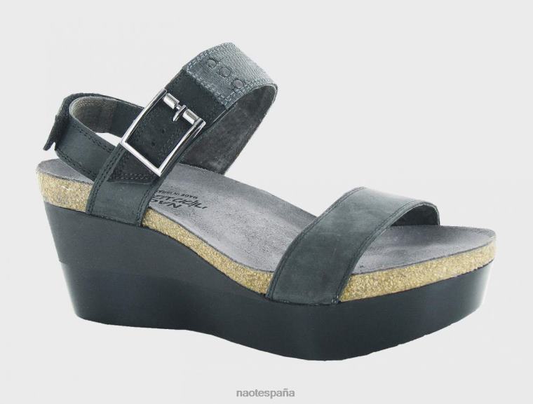 calzado NAOT mujer alfa rep. carbón aceitoso terciopelo negro gris 6N0Z482
