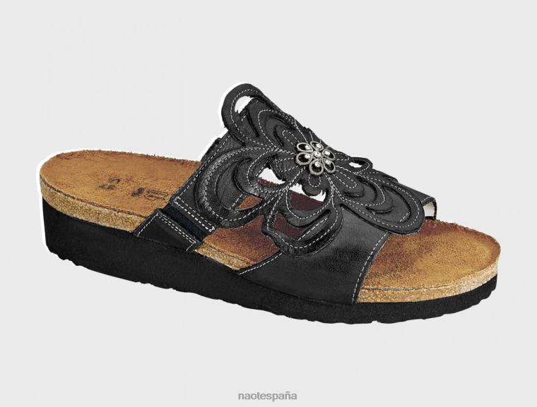 calzado NAOT mujer arenoso cuero negro cepillado 6N0Z316