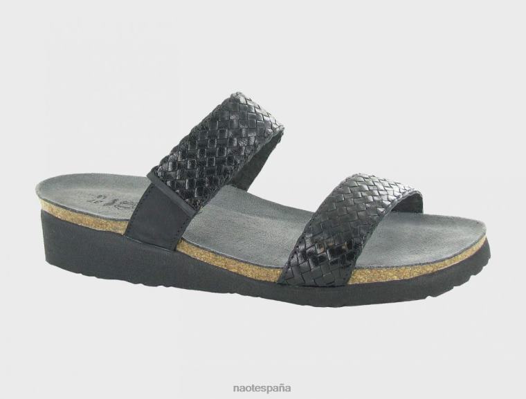 calzado NAOT mujer blake trenza negra de nubuck de terciopelo negro 6N0Z338