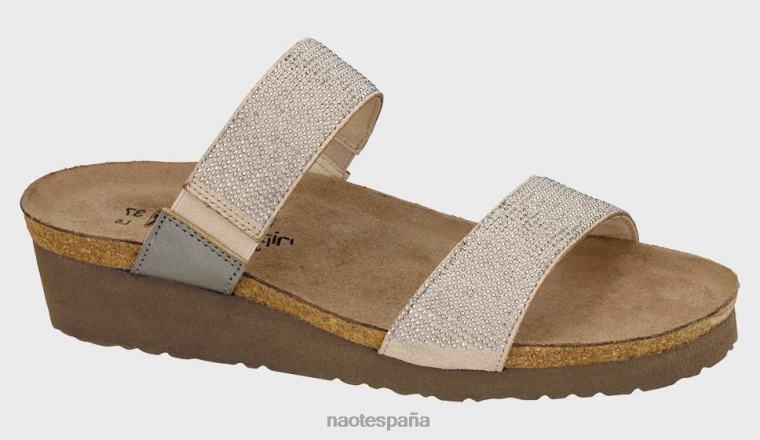 calzado NAOT mujer blanca beige con remaches plateados espejo lthr 6N0Z375