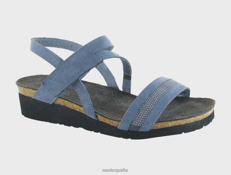 calzado NAOT mujer camerón nubuck azul pluma azul con remaches grises 6N0Z328