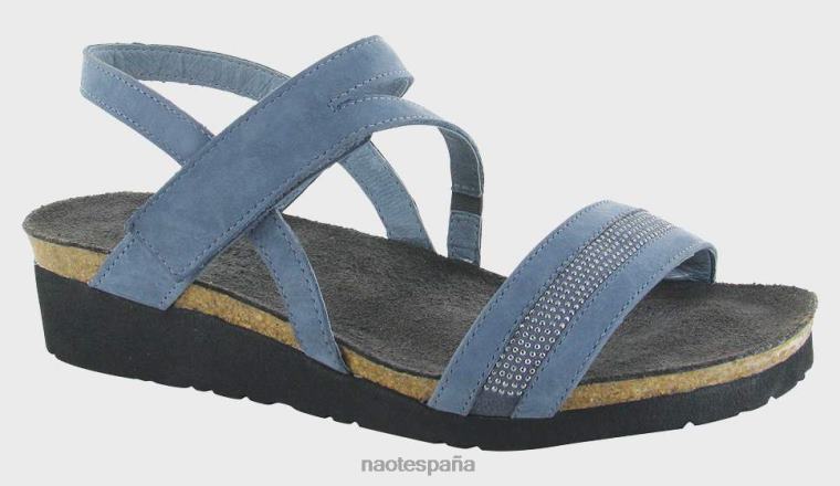 calzado NAOT mujer camerón nubuck azul pluma azul con remaches grises 6N0Z328