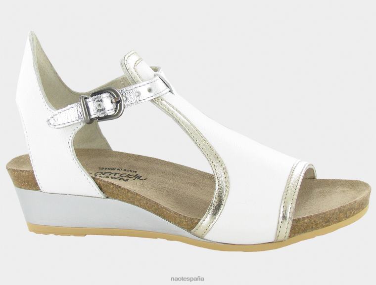 calzado NAOT mujer fiona Luz blanca suave/Liz oro radiante/Liz plata suave 6N0Z113