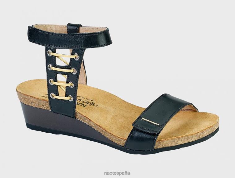 calzado NAOT mujer mago cuero negro cuervo con oro 6N0Z218