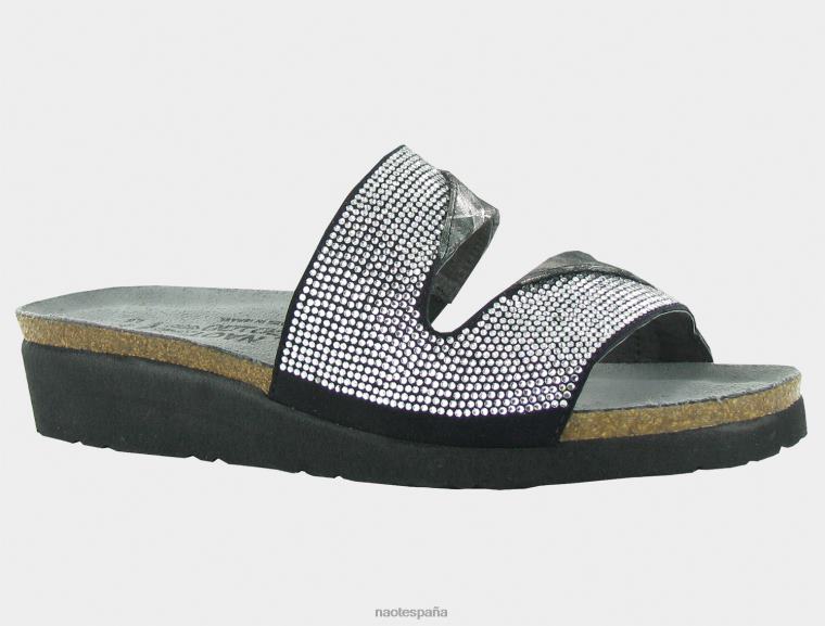 calzado NAOT mujer milá negro micro con remaches plateados ónix metálico lthr 6N0Z164