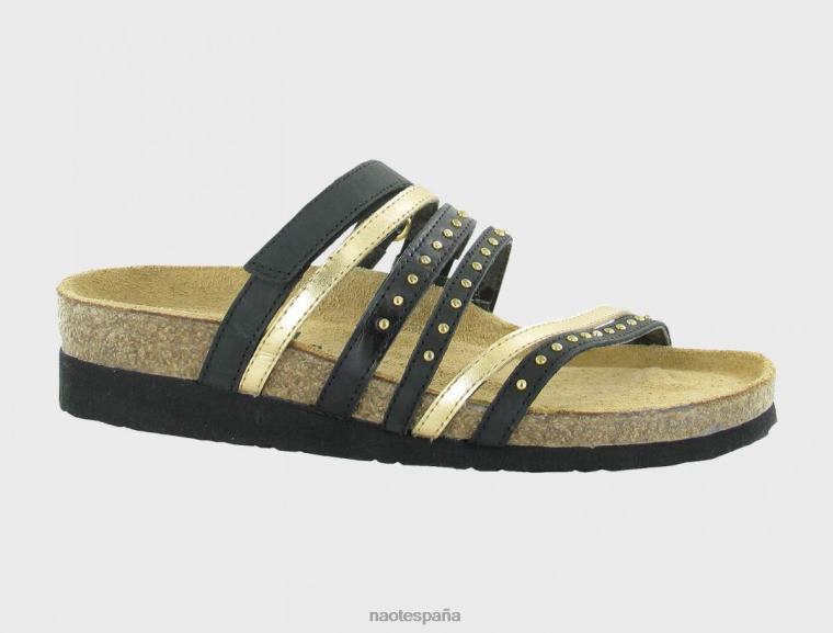 calzado NAOT mujer prescott carbón aceitoso oro negro madras 6N0Z336