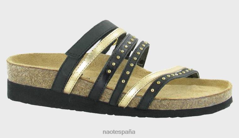 calzado NAOT mujer prescott carbón aceitoso oro negro madras 6N0Z336