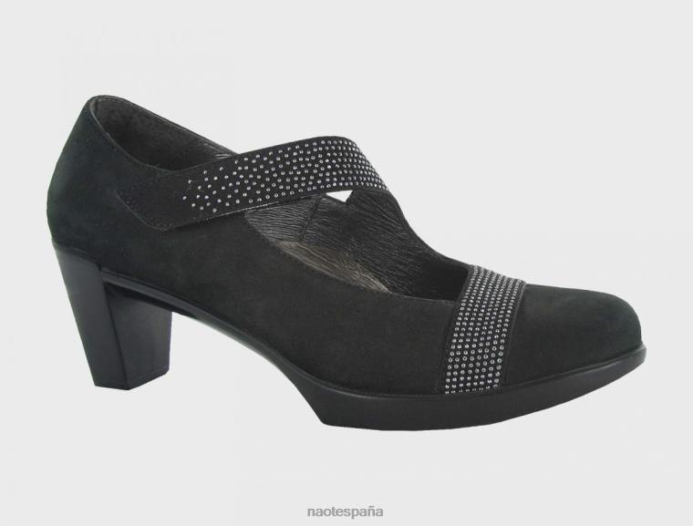 calzado NAOT mujer abbracci nubuck negro con remaches de bronce 6N0Z617