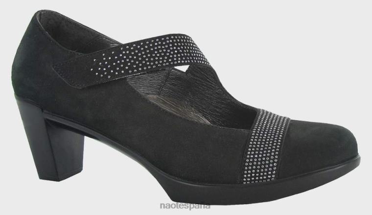 calzado NAOT mujer abbracci nubuck negro con remaches de bronce 6N0Z617