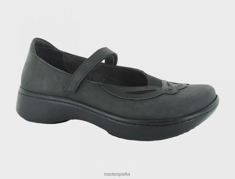 calzado NAOT mujer agallas azules aceitoso carbón negro terciopelo negro madras 6N0Z522