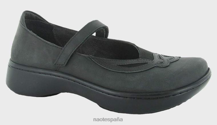 calzado NAOT mujer agallas azules aceitoso carbón negro terciopelo negro madras 6N0Z522