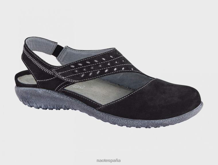 calzado NAOT mujer kapuá base de nubuck de terciopelo negro gris 6N0Z525