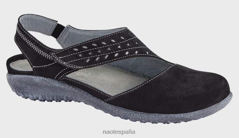 calzado NAOT mujer kapuá base de nubuck de terciopelo negro gris 6N0Z525