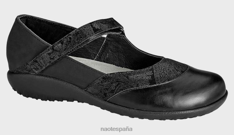 calzado NAOT mujer luga encaje negro aceitoso carbón negro madras 6N0Z599