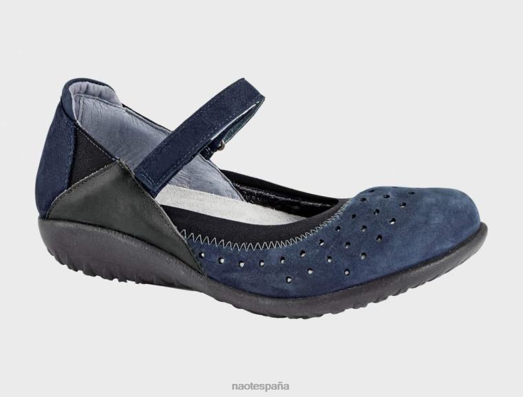 calzado NAOT mujer matúa azul marino terciopelo nubuck gris estaño lthr/vidrio plata 6N0Z537