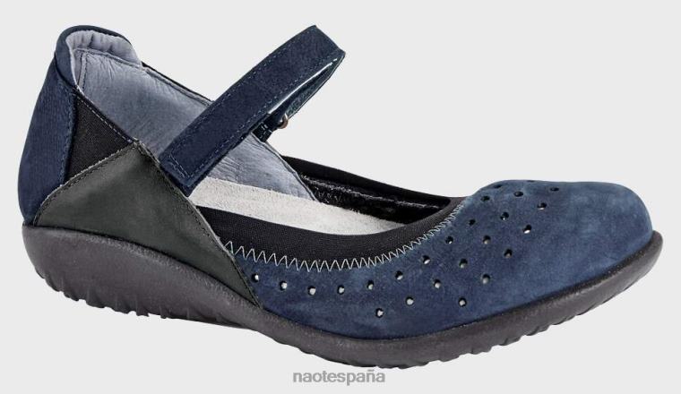 calzado NAOT mujer matúa azul marino terciopelo nubuck gris estaño lthr/vidrio plata 6N0Z537