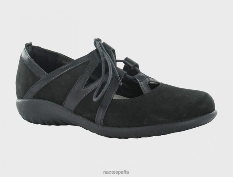calzado NAOT mujer timu nubuck terciopelo negro madras negro 6N0Z555