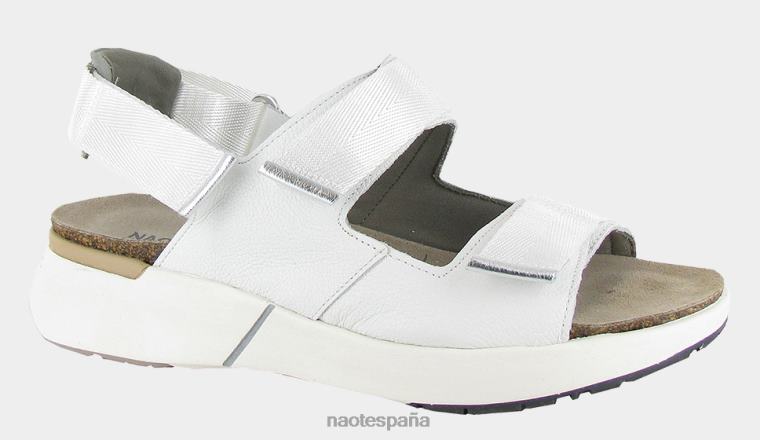 calzado NAOT mujer Odisea cuero blanco suave/nobuk gris claro cuero plateado suave 6N0Z72