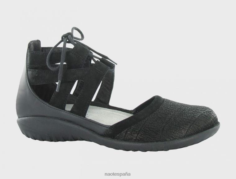 calzado NAOT mujer kata negro crepitante terciopelo negro cuervo negro 6N0Z171