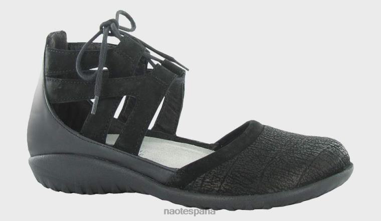 calzado NAOT mujer kata negro crepitante terciopelo negro cuervo negro 6N0Z171