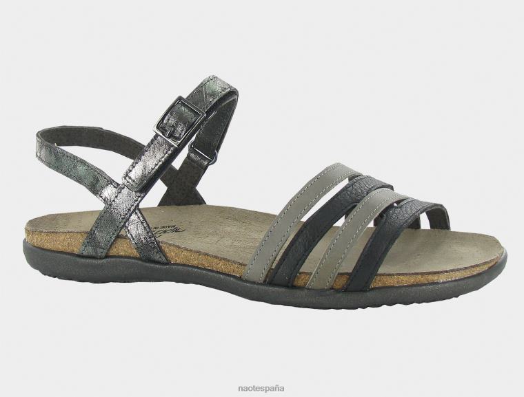 calzado NAOT mujer lucía Lthr negro suave/Lthr gris niebla/Lthr ónix metálico 6N0Z124