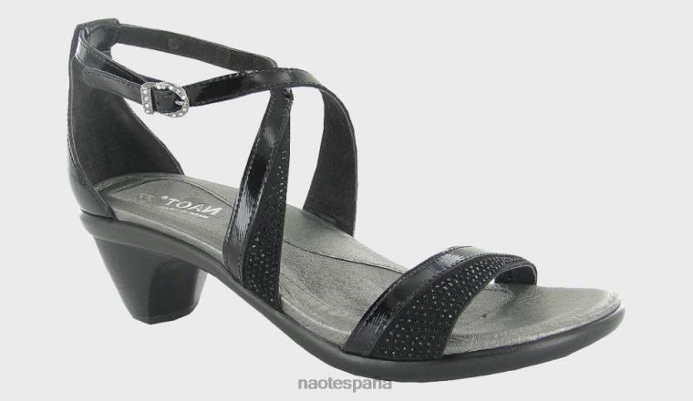 calzado NAOT mujer adelante brillo negro negro con cristales negros 6N0Z468