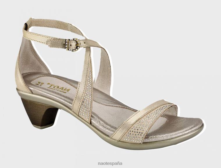 calzado NAOT mujer adelante hilos dorados beige con cristal 6N0Z469