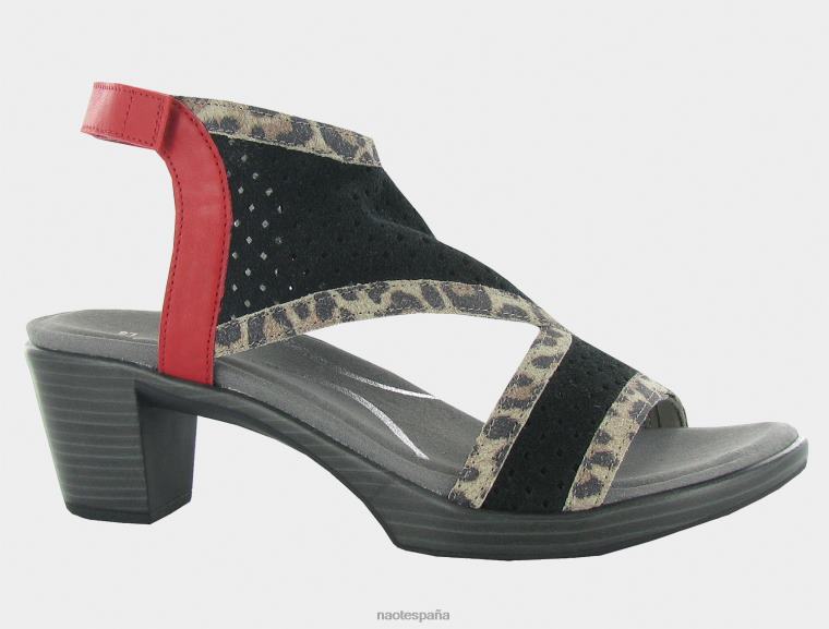calzado NAOT mujer destino ante negro perf ante guepardo beso rojo lthr 6N0Z105