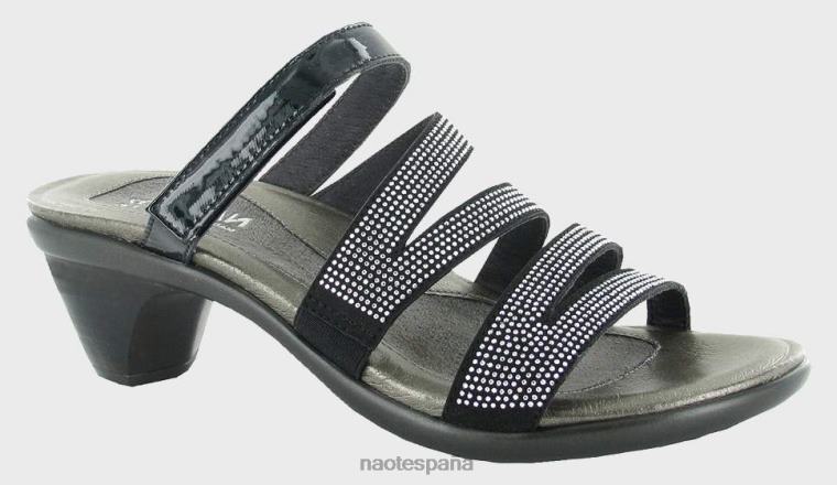 calzado NAOT mujer formal negro con remaches plateados charol negro lthr 6N0Z458