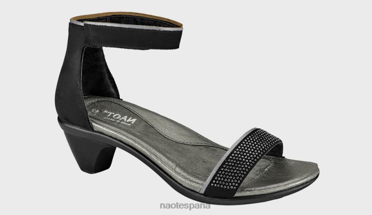 calzado NAOT mujer progreso Nubuck de terciopelo negro de plata esterlina/negro con remaches de metal 6N0Z341