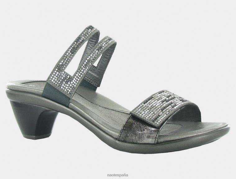 calzado NAOT mujer temperamento gris negro múltiples remaches metalizado onyx lthr 6N0Z167