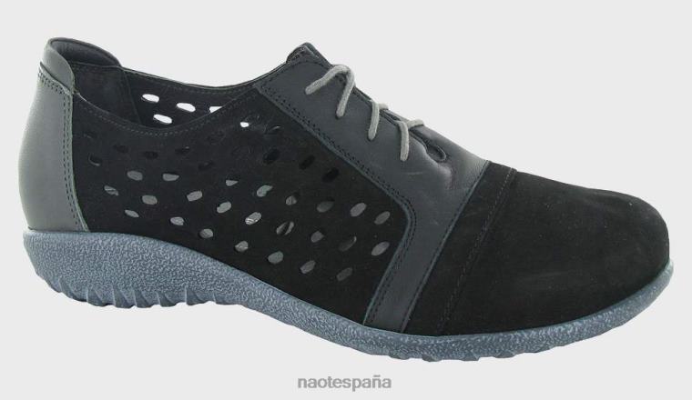calzado NAOT mujer lalo terciopelo negro negro azabache gris estaño 6N0Z274